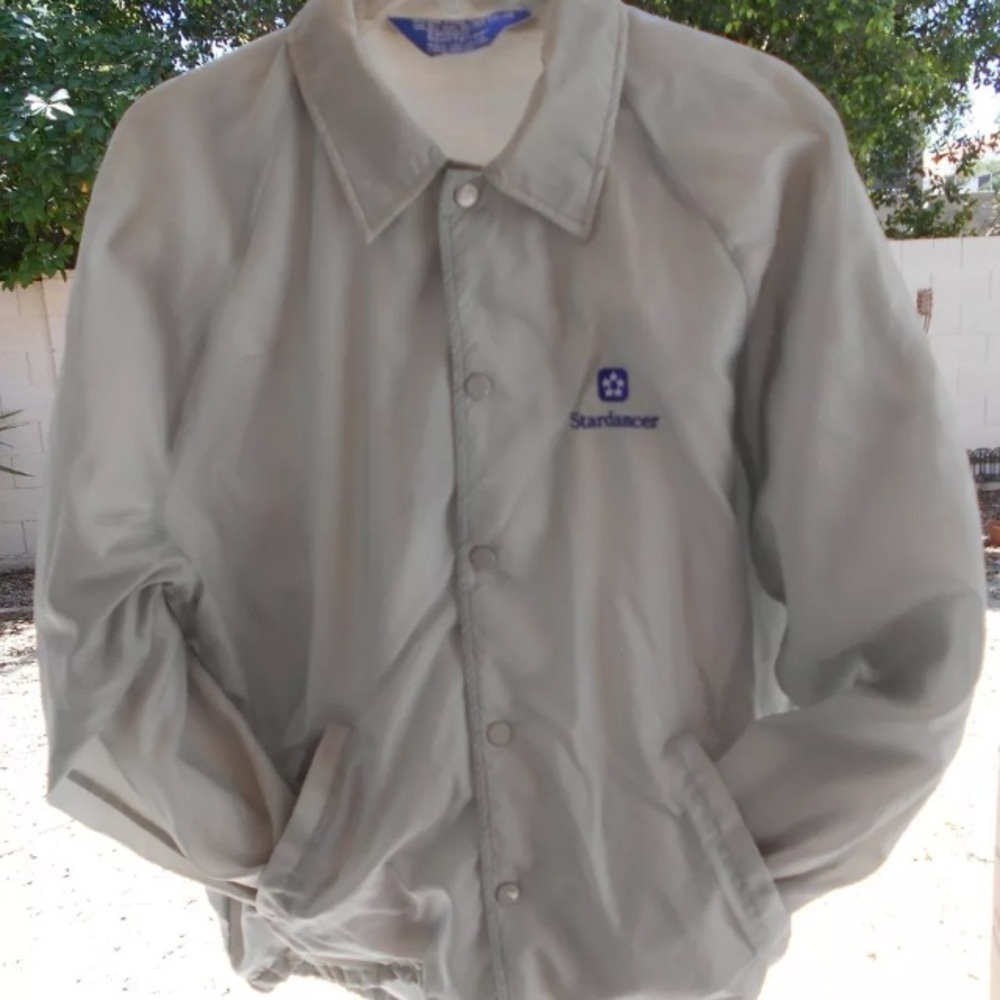 RAINBOW SPORTSWEAR Large GRAY Windbreaker SNAP